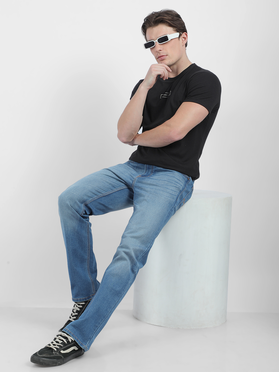 Numero Uno Men Faded Blue Jeans